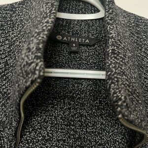 Athleta Charcoal and White Knit Cardigan